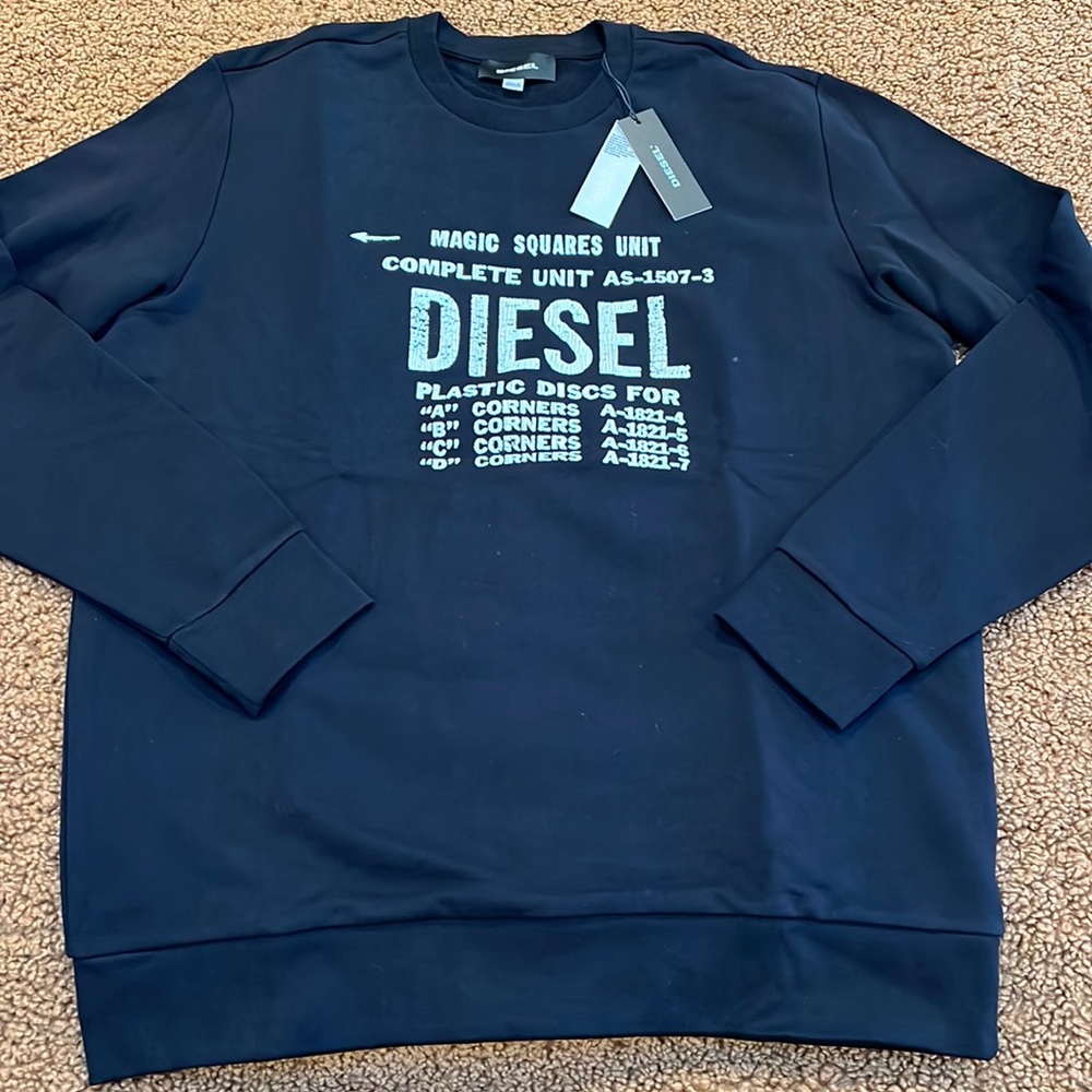 🇺🇸 Mens NWT Black DIESEL Hoodie XXL 🇺🇸